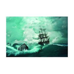 Inephos Green And White Printed Wall Art-15