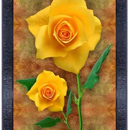 PnF Black & Yellow Glass Floral and Botanical Wall Art-26