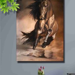SAF Brown Running Horse Canvas Painting Wall Art-48