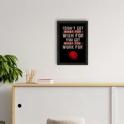 eCraftIndia Black & Beige Motivational Quote Printed Framed Wall Art-49
