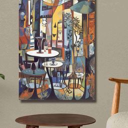 SAF Brown & Yellow Abstract Canvas Waterproof Painting Wall Art-23
