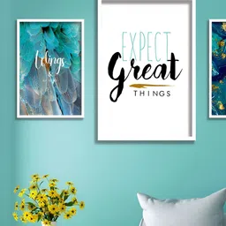 Aura White & Yellow 3 Pieces Wall Arts-image-80