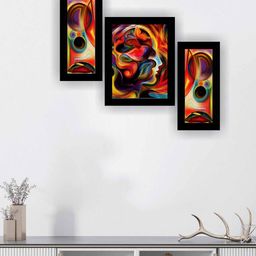 SAF Black & Red 3 Pieces Modern Painting Wall Art-image-87