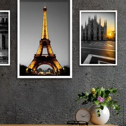 Aura Grey & Yellow 3 Pieces Wall Arts-image-41
