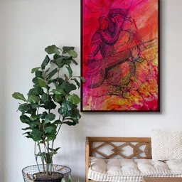 999Store Red & Black Lord Ganesha Framed Wall Art-image-21