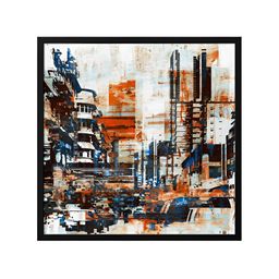 999Store White & Blue Canvas Abstract Wall Art-picture-42