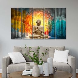 999Store Yellow 5-Pce Blessing Lord Buddha Wall Art-image-72