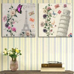 Art Street Grey & Green 2 Pieces Luxury Stretched Canvas Painting Wall Arts-19