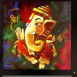 PnF Red & Yellow Wooden Wall Paintings-33