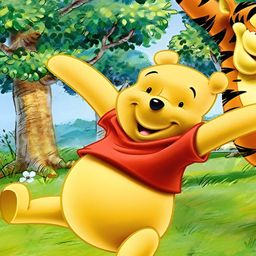 Wallpics Green & Yellow Cartoon Characters Paper Paintings Wall Art-18