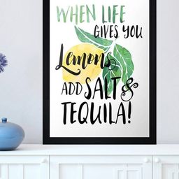 Gallery99 White & Green When Life Gives You Lemons Add Salt And Tequila Textured Wall Art-image-11