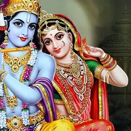 British Terminal Blue & Gold Toned Lord Radha Krishna Wallpaper-image-52
