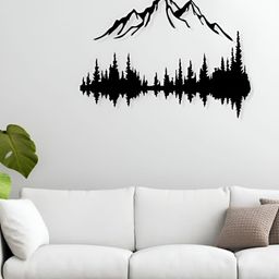 ARTROOMS Black Mountain & Forest Metal Wall Decor-picture-13