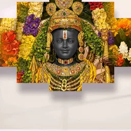 SAF Gold-Toned & Green 5 Pieces Synthetic Wood Religious Wall Paintings-image-14