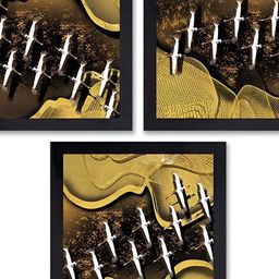 PnF Black & White 3 Pieces Wooden Birds and Animals Painting Wall Art-image-49