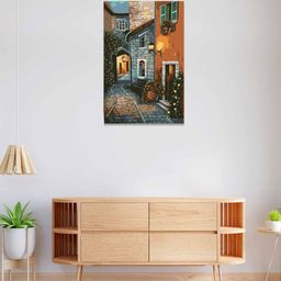 RANGOLI Grey & Brown Europian Streets Canvas Painting Wall Art-13