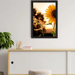 eCraftIndia Yellow & Brown Sunflower Satin Matt Texture UV Art Painting-image-69