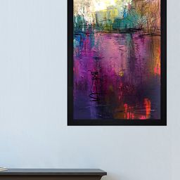 Gallery99 Beige & Purple Abstract Printed Framed Wall Art-image-48