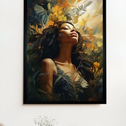 SOWPEACE Brown & Green Artisan Woman's Silhouette Photographs Wall Art-26