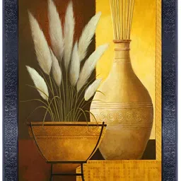 PnF Black & Yellow Wooden Floral and Botanical Wall Painting-image-81