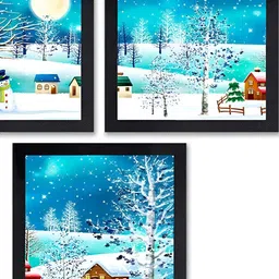 PnF Black & Green 3 Pieces Wooden & Paper Abstract Wall Art-image-79
