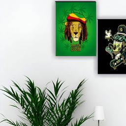 Aura Black & Green 3 Piece Wood Cartoon Characters Wall Art-image-35