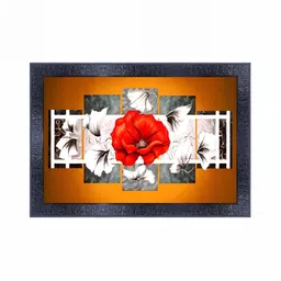 PnF Black & Red Canvas Floral and Botanical Painting Wall Art-image-63