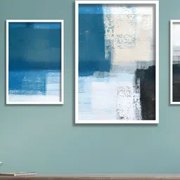 Aura Blue & White 3 Pieces Other Wall Painting Art-20