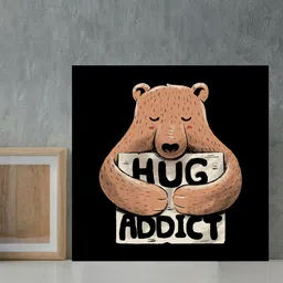 Gallery99 Black & Brown Hug Addict Motivational Quotes Printed Framed Wall Art-image-33