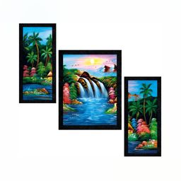 PnF Charcoal & Blue Wooden Floral and Botanical Wall Art-image-26