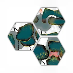 PnF Green & Black 3 Pieces Abstract Painting Wall Arts-image-30