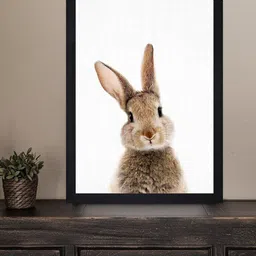 Gallery99 Black & White Lovely Rabbit Textured Framed Wooden Wall Art-14