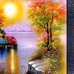 PnF Black & Red Wooden Floral and Botanical Wall Painting-image-122