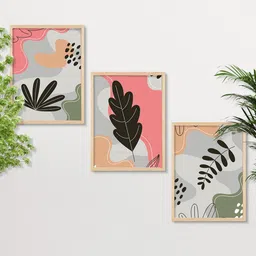 SAF Beige & Pink 3 Pieces Modern Wall Art-image-75