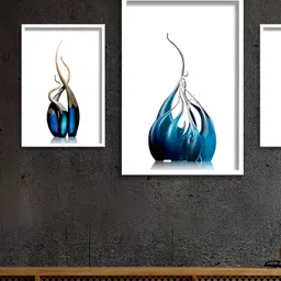 Aura White & Blue 3 Pieces Wall Arts-image-87