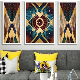 Aura White & Blue 3 Pieces Wood Abstract Wall Paintings-image-43