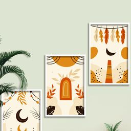 SAF White & Beige 3 Pieces Modern Boho Art Painting Wall Art-image-60