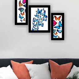 SAF White & Blue 3 Pieces Modern Painting Framed Wall Art-image-85