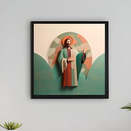 SOWPEACE Green & Beige Canvas Religious Wall Art-29