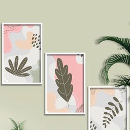 SAF Pink & Green 3 Pieces Modern Boho Art Painting Framed Wall Art-image-66