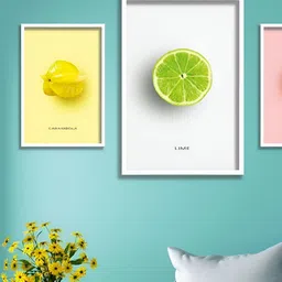 Aura White & Yellow 3 Pieces Other Wall Paintings-image-77