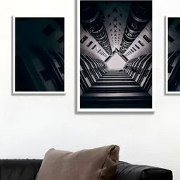 Aura Black & Grey 3 Pieces Wall Painting Art-image-99