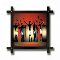 PnF Red & Black Paper & Wooden Painting Wall Art-picture-14