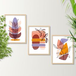 SAF White & Purple 3 Pieces Modern Painting Wall Art-23
