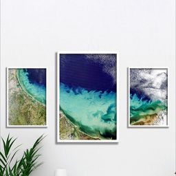 SAF Blue & White 3 Pieces Modern Art Painting Wall Art-image-77