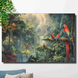 SAF Green & Red Nature Theme Painted Wall Art-31
