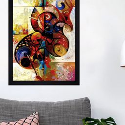 Gallery99 Maroon & Green Abstract Printed Wall Art-image-71