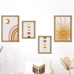 SAF White & Brown 4 Pieces Painting Wall Arts-image-63