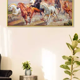 Art Street Multicoloured Nine Running Horse Canvas Painting Wall Art-picture-26