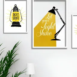 Aura White & Yellow 3 Piece Wall Art-image-63